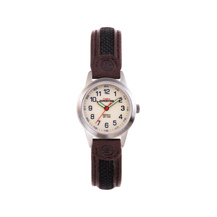 Women's Timex Expedition Field Watch With Nylon/leather Strap - Silver/brown T41181jt,