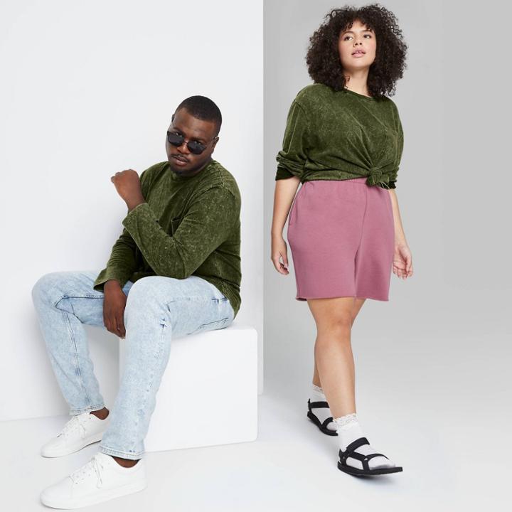 Adult Extended Size Regular Fit Crewneck Long Sleeve T-shirt - Original Use Green