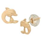 Tiara Kid's Dolphin Stud Earrings In 14k Gold, Girl's, Yellow