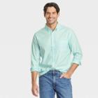 Men's Printed Standard Fit Long Sleeve Button-down Shirt - Goodfellow & Co Aqua Blue/shapes