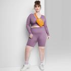 Women's Plus Size High-rise Seamless Bike Shorts - Wild Fable Dark Mauve