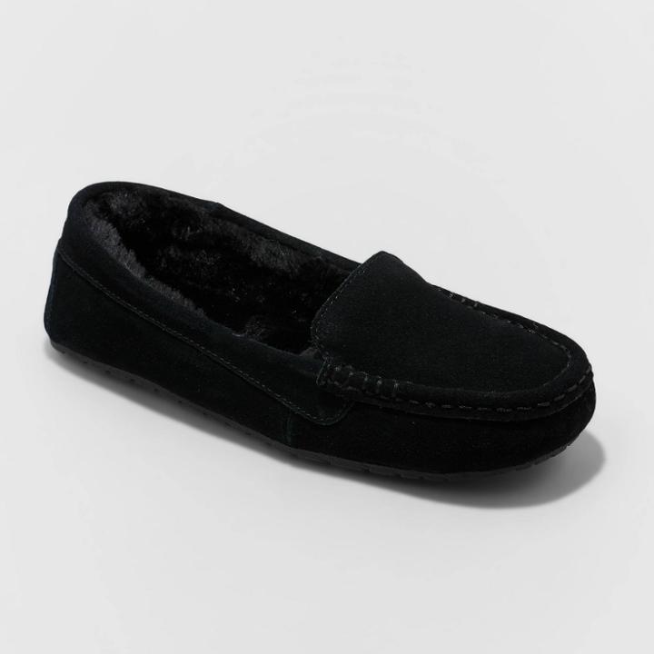 Women's Gemma Genuine Suede Slippers - Stars Above Black