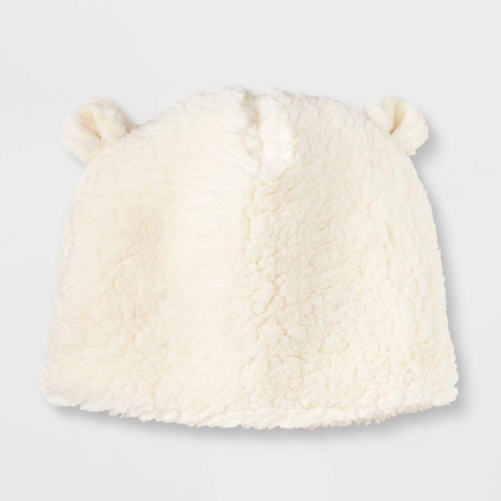 Kids' Teddy Fleece Beanie - Cat & Jack White