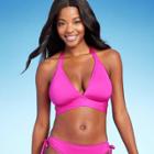 Women's Faux Wrap Halter Bikini Top - Kona Sol Pink D/dd Cup