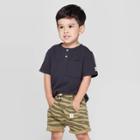 Petitetoddler Boys' Short Sleeve Henley T-shirt - Art Class Black