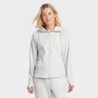 Women's Fleece Full Zip Hooded Sweatshirt - All In Motion Heather Gray