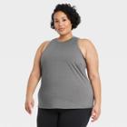 Women's Plus Size Essential Racerback Tank Top - All In Motion Charcoal Heather