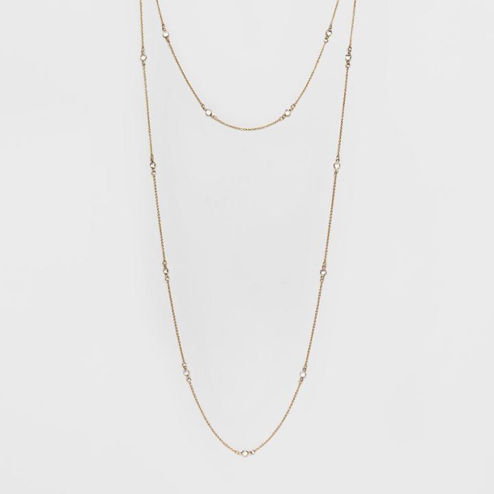 Choker And Long Layered With Crystal Stone Necklace - A New Day Gold