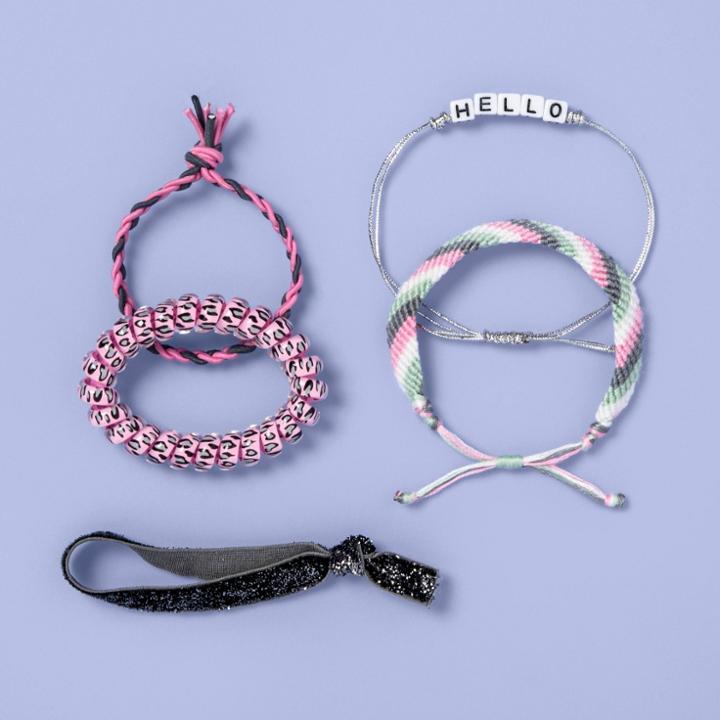 More Than Magic Girls' 5pk 'hello' Bracelet Set - More Than
