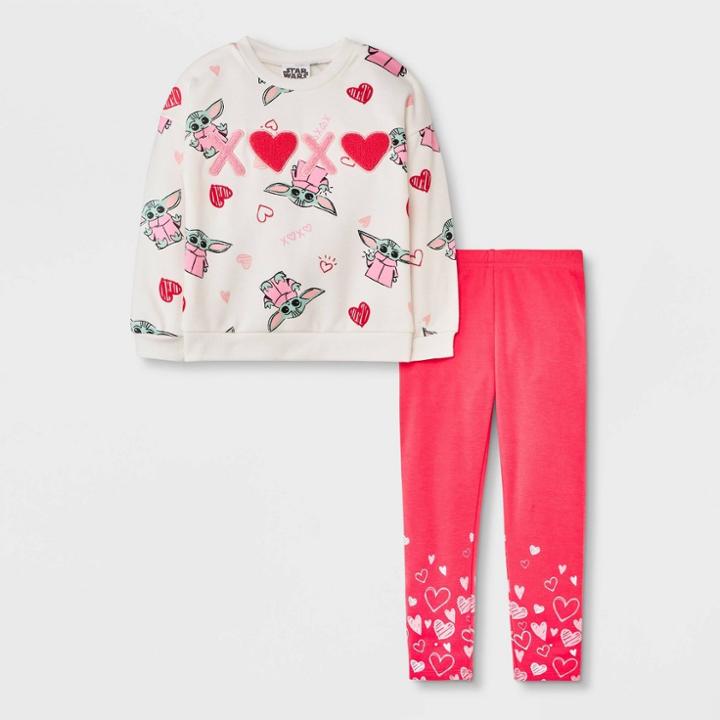 Toddler Girls' Star Wars Baby Yoda Top And Bottom