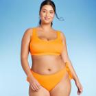 Women's Ribbed Bralette Bikini Top - Wild Fable Orange
