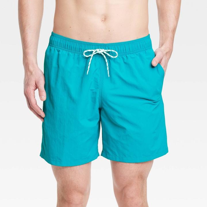 Men's 7 Swim Shorts - Goodfellow & Co Aqua Blue