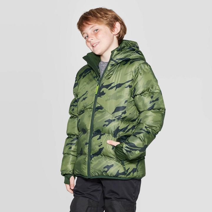 Boys' Puffer Jacket - C9 Champion Green S, Boy's,