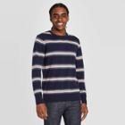 Men's Striped Regular Fit Crew Neck Sweater - Goodfellow & Co Blue