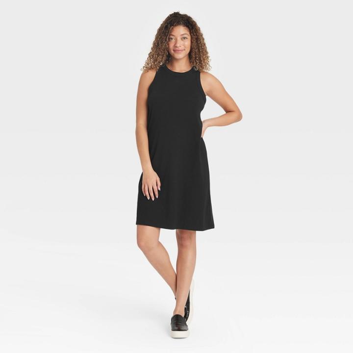 Women's Knit Tank Dress - A New Day Black