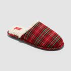 Men's Adult Plaid Slide Slippers - Wondershop Red