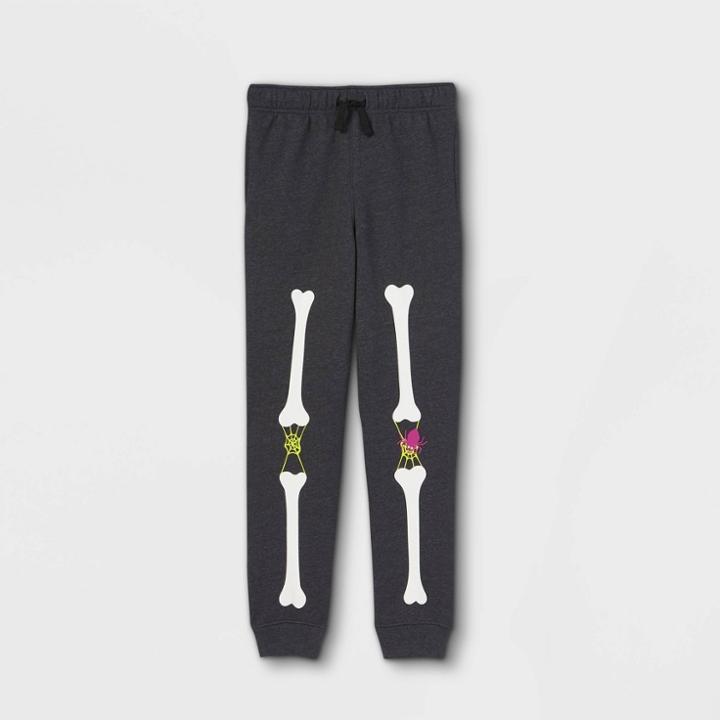 Boys' Fleece Skeleton Jogger Pants - Cat & Jack Charcoal Gray