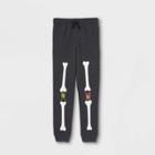 Boys' Fleece Skeleton Jogger Pants - Cat & Jack Charcoal Gray