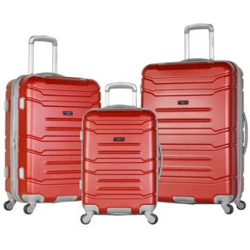 Olympia Usa Denmark 3pc Hardside Checked Luggage Set - Wine, Red