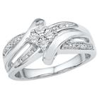 Target 1/20 Ct. T.w. Round Diamond Prong, Miracle And Nick Set Fashion Ring In Sterling Silver (4.5), Women's, White