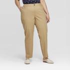 Women's Plus Size Slim Fit Chino Pants - Ava & Viv Khaki (green)