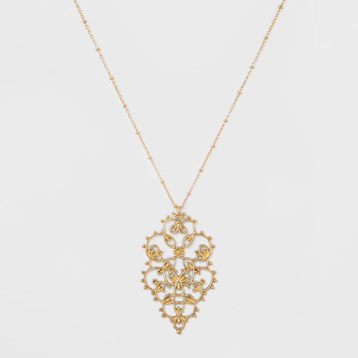 Sugarfix By Baublebar Filigree Pendant Necklace - Gold, Women's