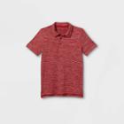Boys' Striped Golf Polo Shirt - All In Motion Heather Red