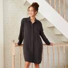 Women's Long Sleeve Button-down Shirtdress - Universal Thread Gray