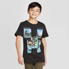 Petiteboys' Short Sleeve Over World Windows Minecraft T-shirt - Black