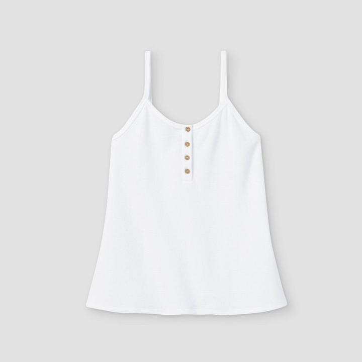 Girls' Waffle Swing Tank Top - Art Class White