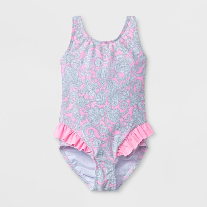 Malibu Dream Girl Girls' Gypsy Paisley One Piece Swim Suit - 4,