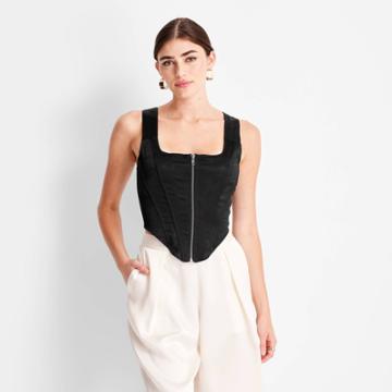 Women's Zip-front Bustier - Future Collective With Kahlana Barfield Brown Black
