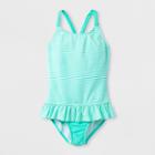 Girls' Seersucker One Piece Swimsuit - Cat & Jack Mint