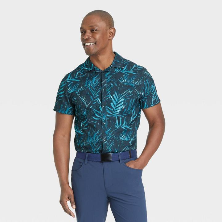Men's Short Sleeve Palm Print Adventure T-shirt - All In Motion Navy