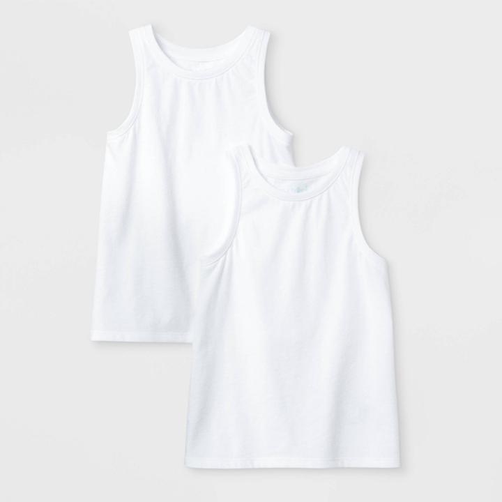 Toddler Girls' 2pk Tank Tops - Cat & Jack White 12m, Toddler Girl's