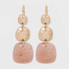 Semi-precious Lepidolite And Quartz Worn Gold Drop Earrings - Universal Thread Blush Peach