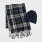 Reversible Scarf And Knit Beanie Set - Goodfellow & Co Navy