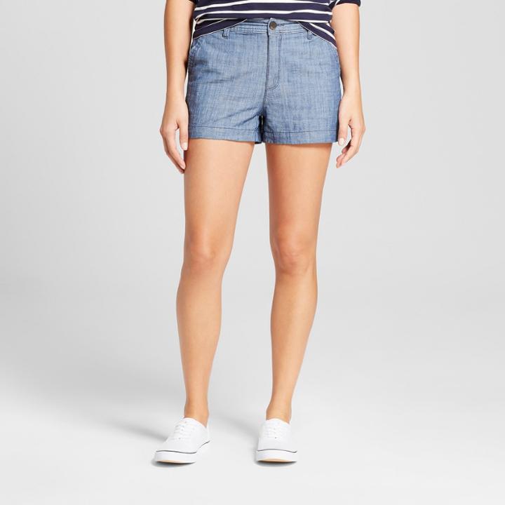 Women's 3 Chino Shorts - A New Day Chambray