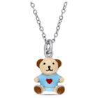 Target Children's Enameled Teddy Bear Pendant Necklace In Sterling Silver - (14), Girl's,