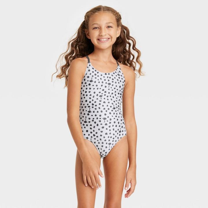Girls' Sleeveless Swimsuit - Cat & Jack Gray