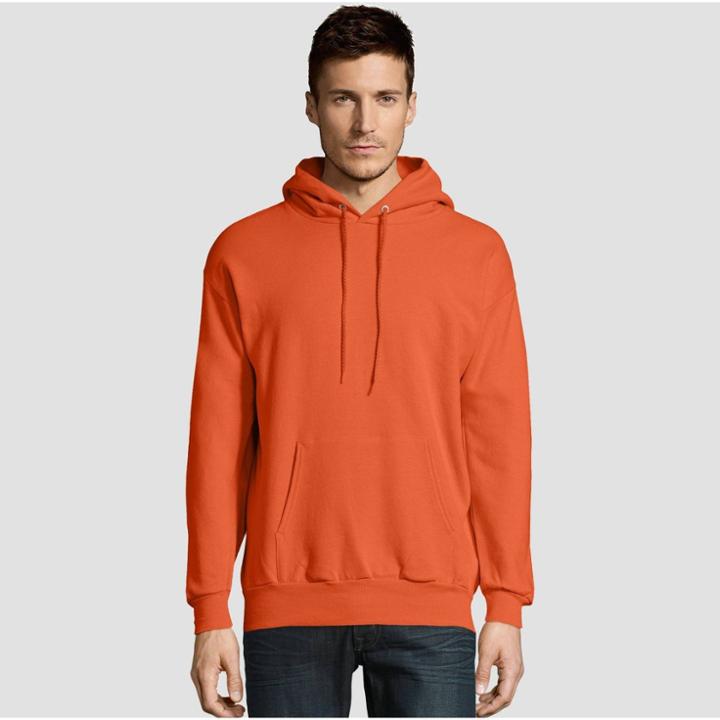 Hanes Men's Ecosmart Fleece Pullover Hooded Sweatshirt - Orange M,