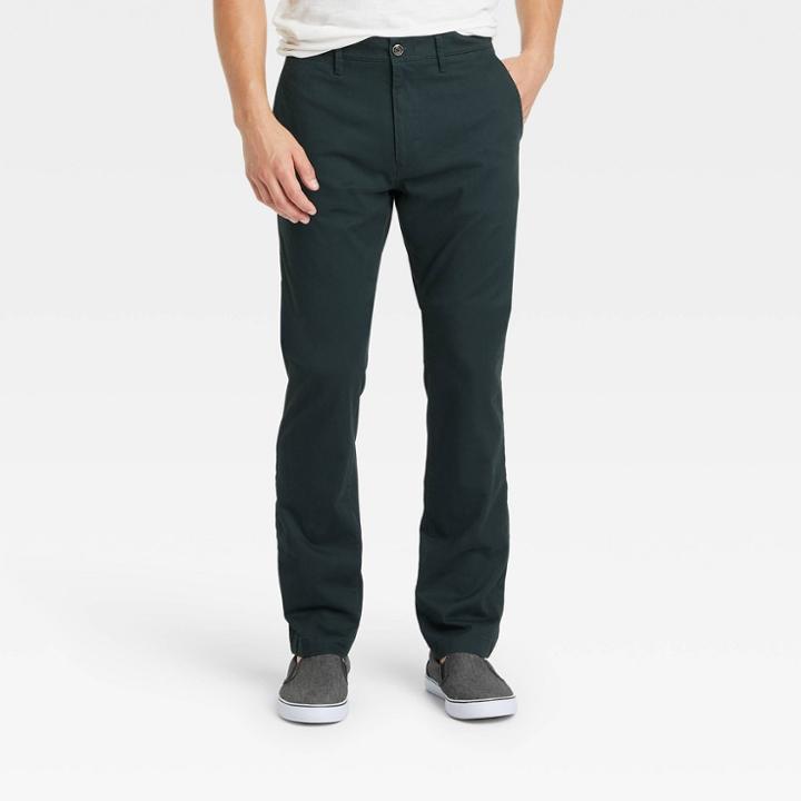 Men's Tall Slim Fit Chino Pants - Goodfellow & Co Deep Green