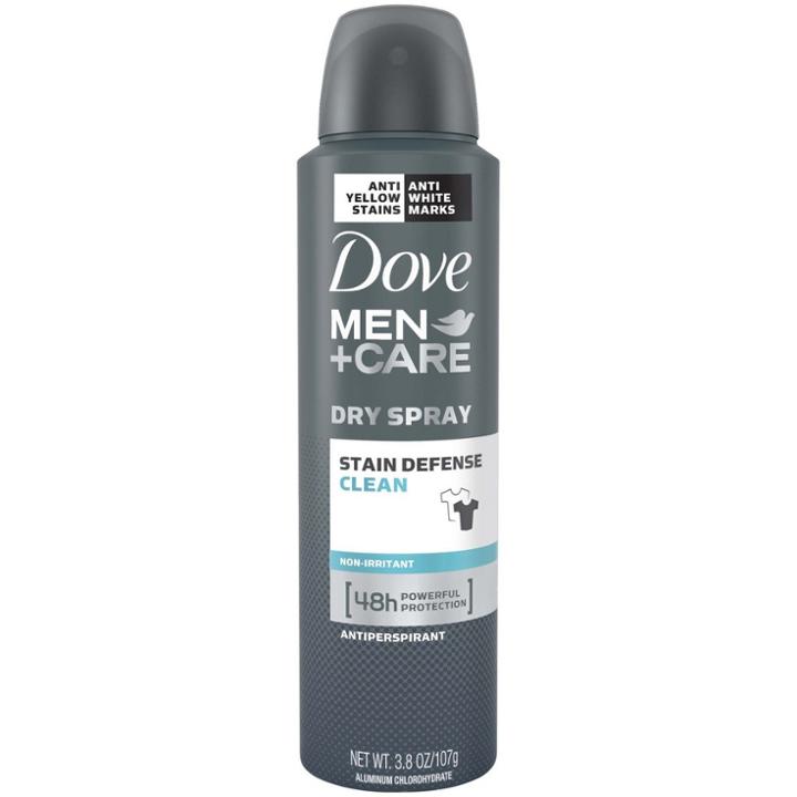 Dove Men+care Stain Defense Dry Spray Antiperspirant Deodorant Clean