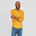 Men's Regular Fit Long Sleeve Jersey Henley Shirt - Goodfellow & Co Gold