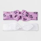 Girls' 2pk Roller Skate Headbands - Cat & Jack Purple/white