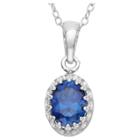 1 1/5 Tcw Tiara Sapphire Crown Pendant In Sterling Silver, Women's, Blue