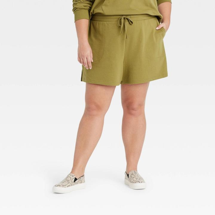 Women's Plus Size Leisure Shorts - Ava & Viv Green X
