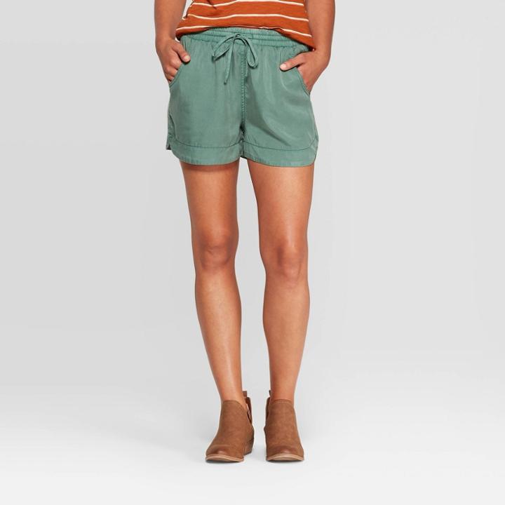 Women's Mid-rise Pull-on Shorts - Universal Thread Green