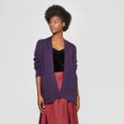Women's Textured Open Layering Cardigan - A New Day Purple