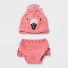 Baby Girls' Flamingo Hat And Diaper Cover Set - Cloud Island Pink